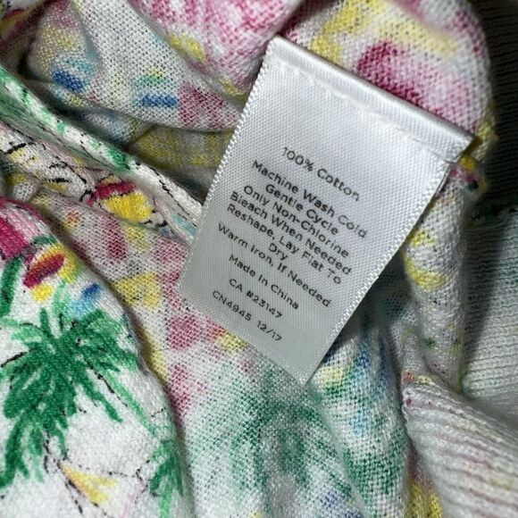 Talbots Women’s City Scape Print Short Sleeve Sweater V Neck Size Large - Picture 5 of 5